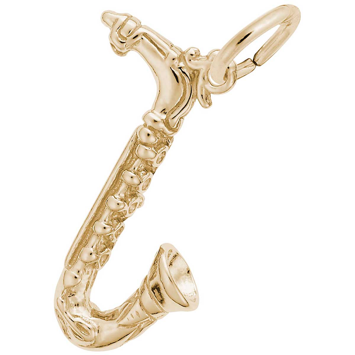 Rembrandt Saxophone Charm, Gold Plated Silver: Precious Accents, Ltd.