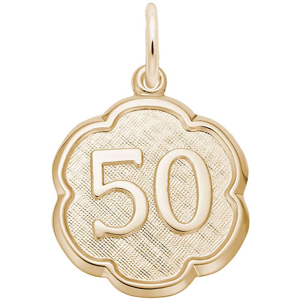 Rembrandt 50: Number Charm, 14K Yellow Gold
