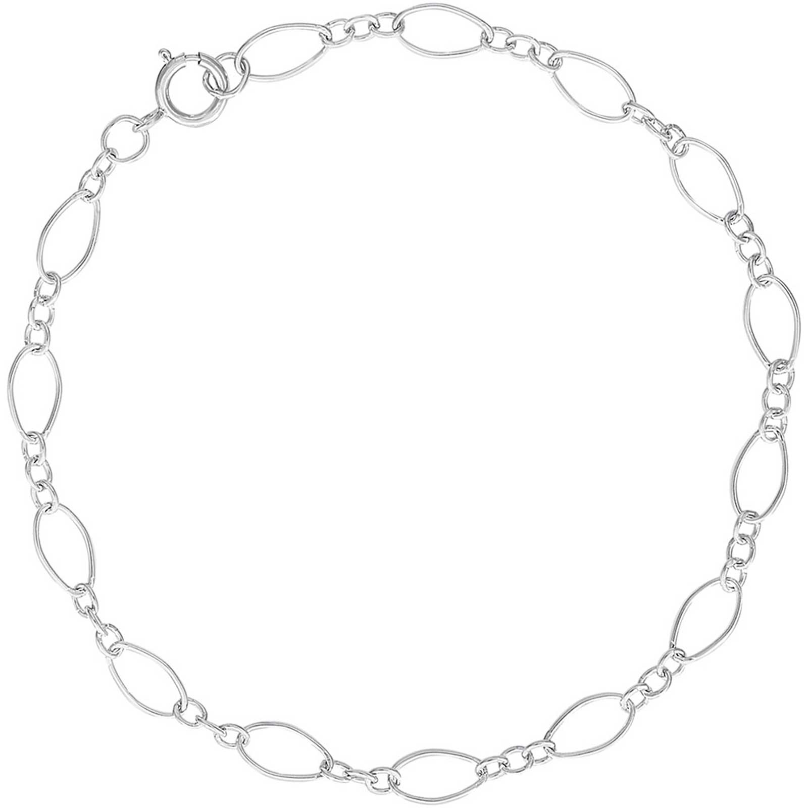 Rembrandt Open Figaro Link Classic Bracelet, Sterling Silver: Precious ...