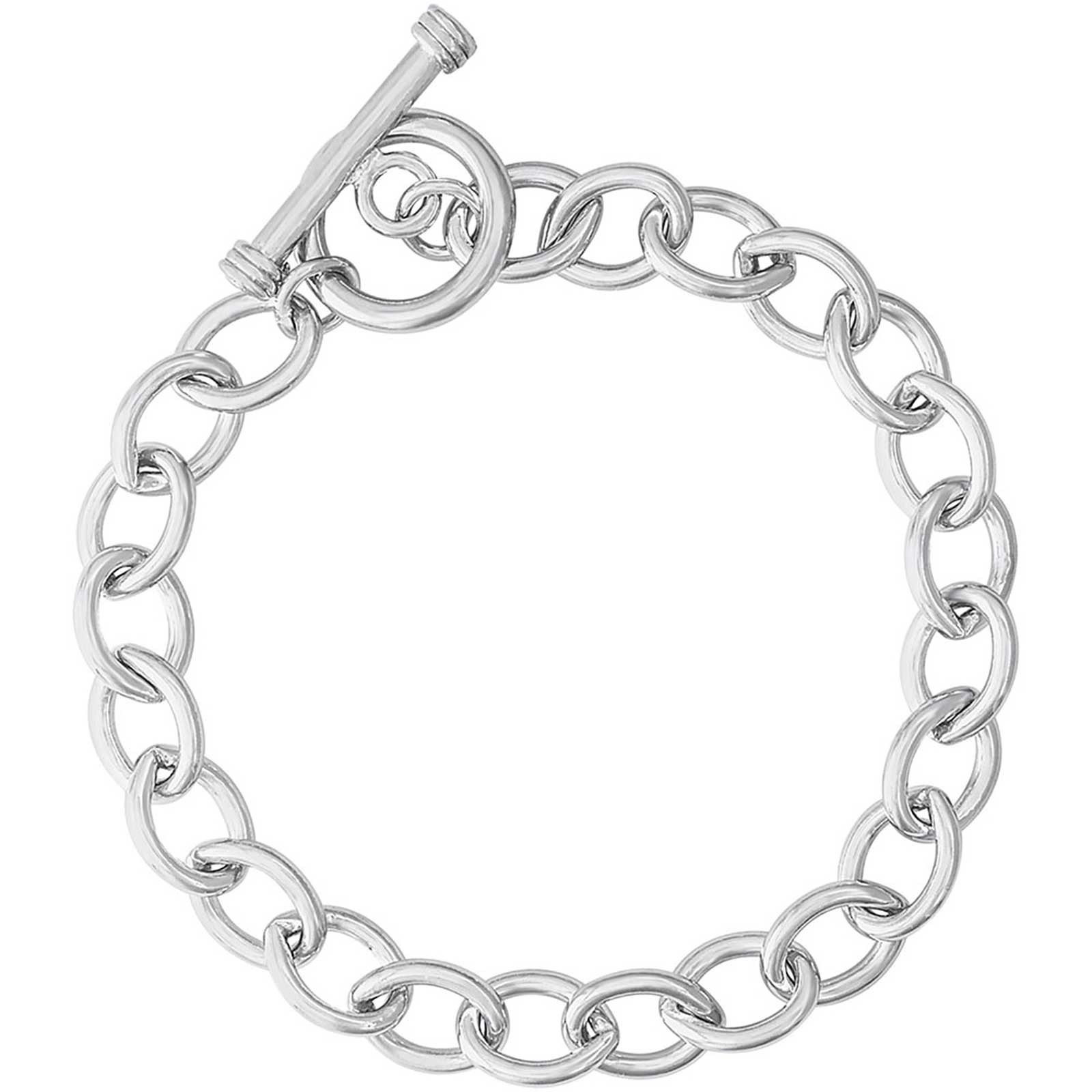 Rembrandt Open Cable Link Classic Bracelet with Toggle, Sterling Silver ...