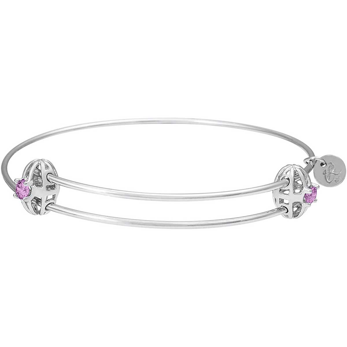 February Rembrandt 'Graceful' Expandable Bangle Sterling Silver 