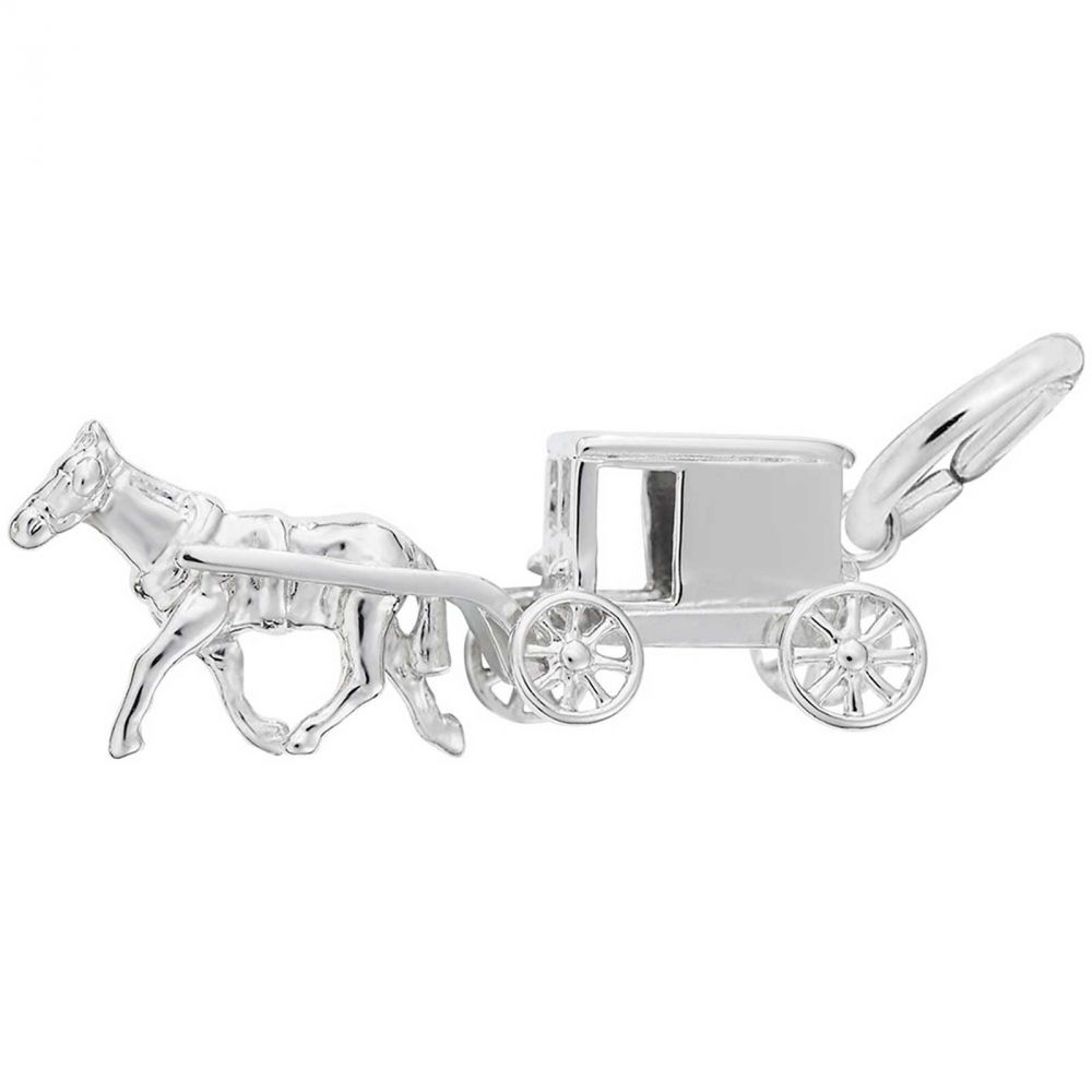 Moveable Charm Vintage Sterling Silver Wagon Charm 3D Charm