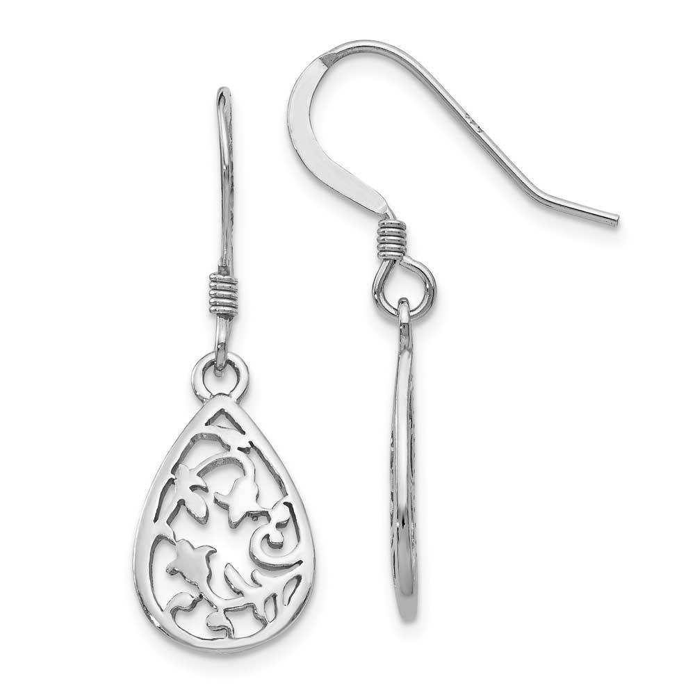 Sterling Silver Polished Shepherd Hook Dangle Earrings: Precious ...