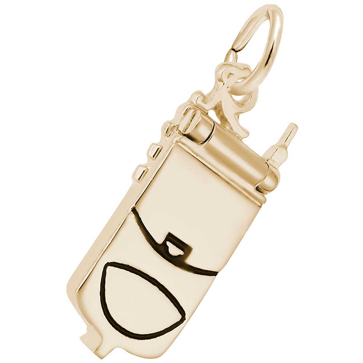 Rembrandt Telephone: Flip Charm, Gold Plated Silver