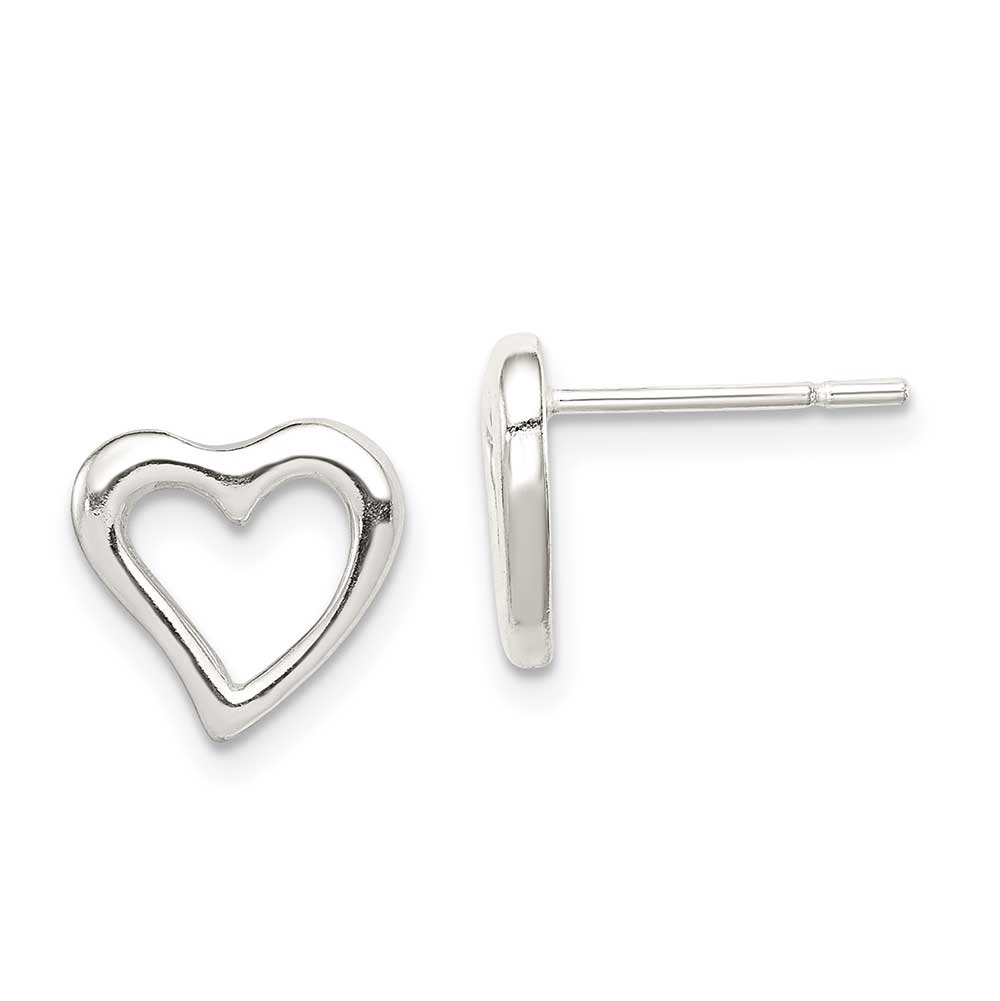 Sterling Silver Heart Post Earrings: Precious Accents, Ltd.