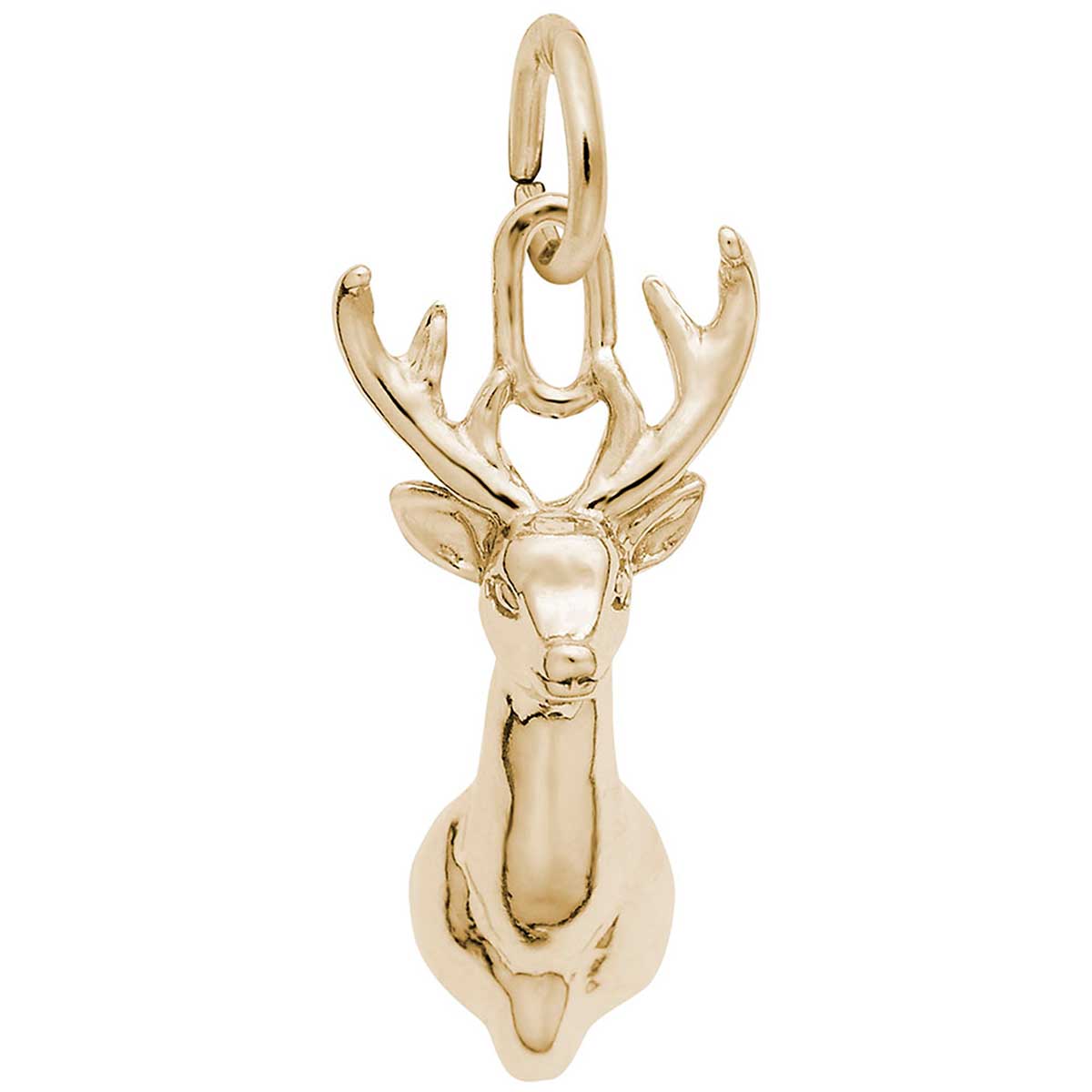 Rembrandt Charms 14K Yellow Gold Deer Head Charm 16.5 x 10.5 mm