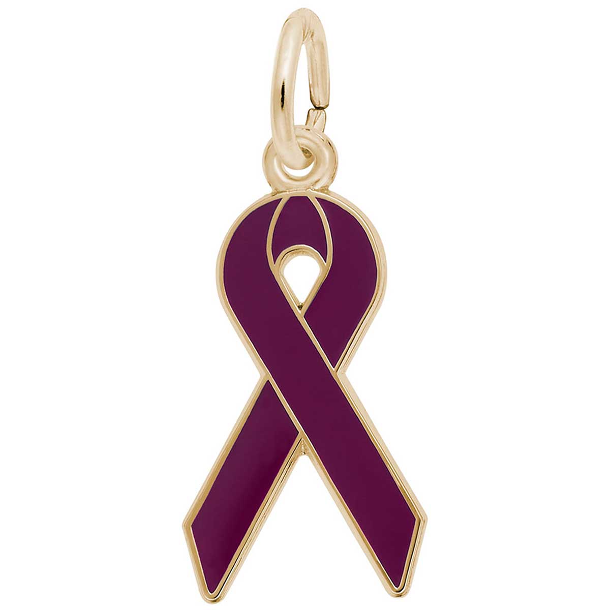 Rembrandt Relay For Life/Purple Ribbon Charm, 10K Yellow Gold: Precious ...