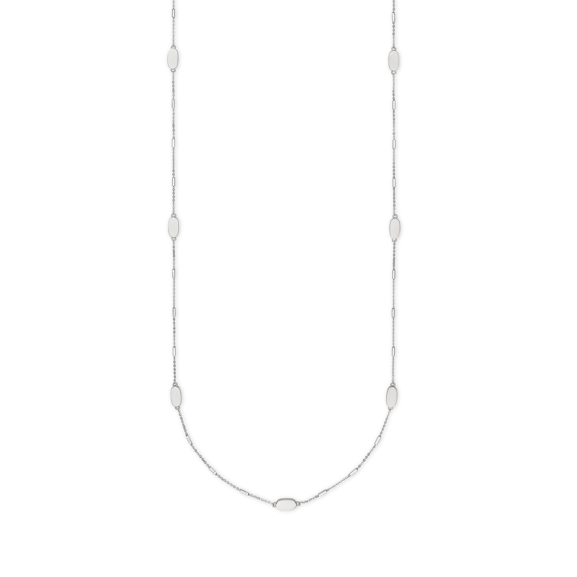 Kendra Scott Franklin Long Necklace In Bright Silver: Precious Accents ...