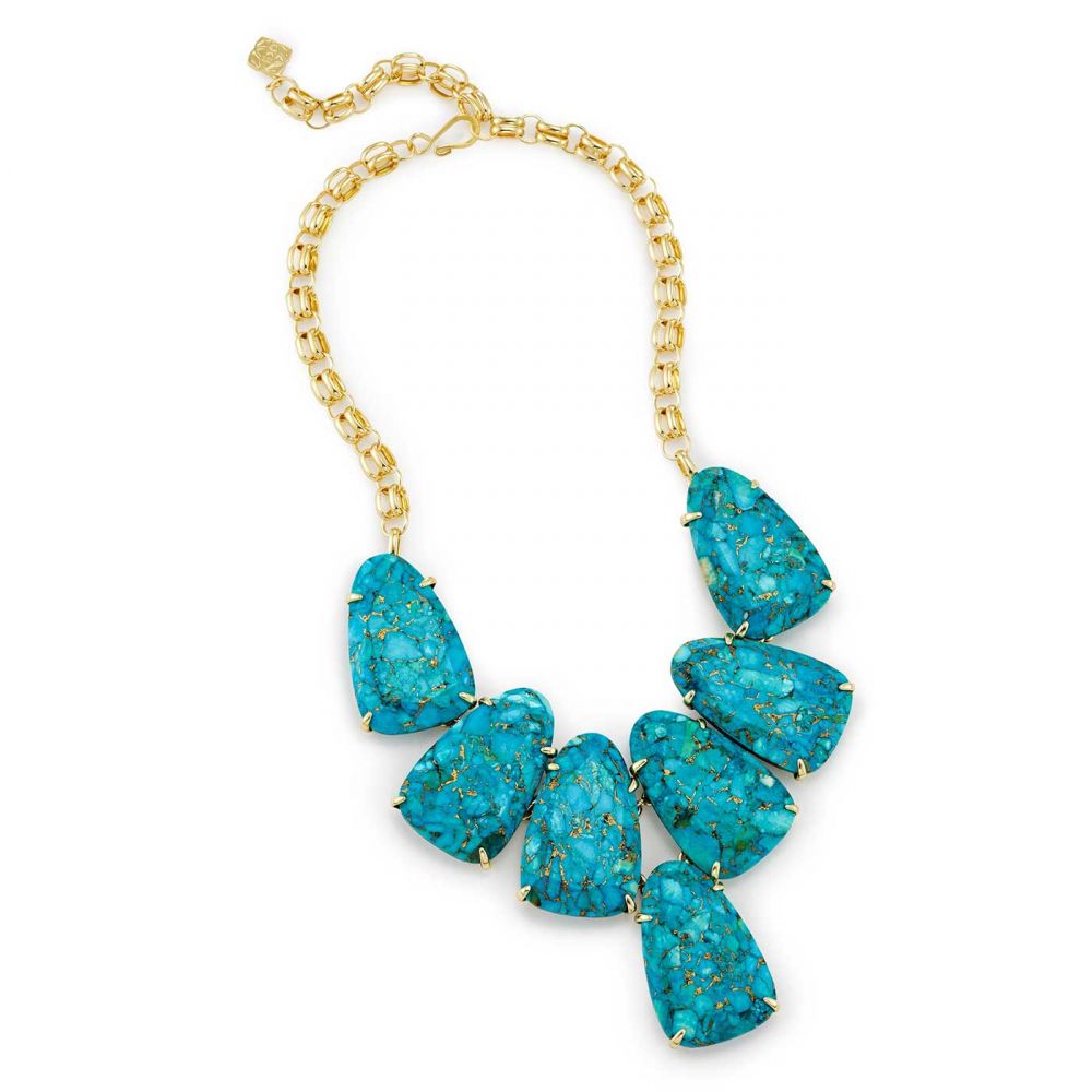 Kendra Scott Harlow Statement Necklace in Bronze Veined Turquoise