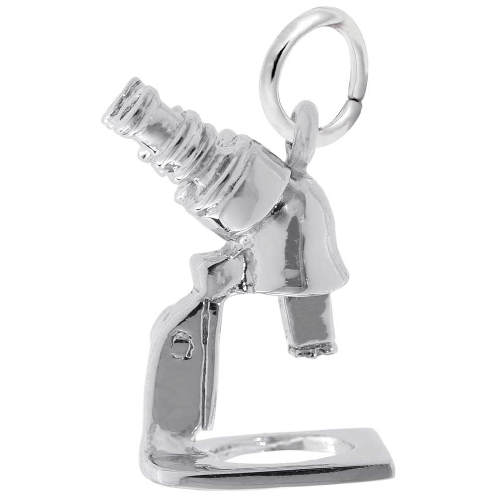 Rembrandt Microscope Charm, Sterling Silver