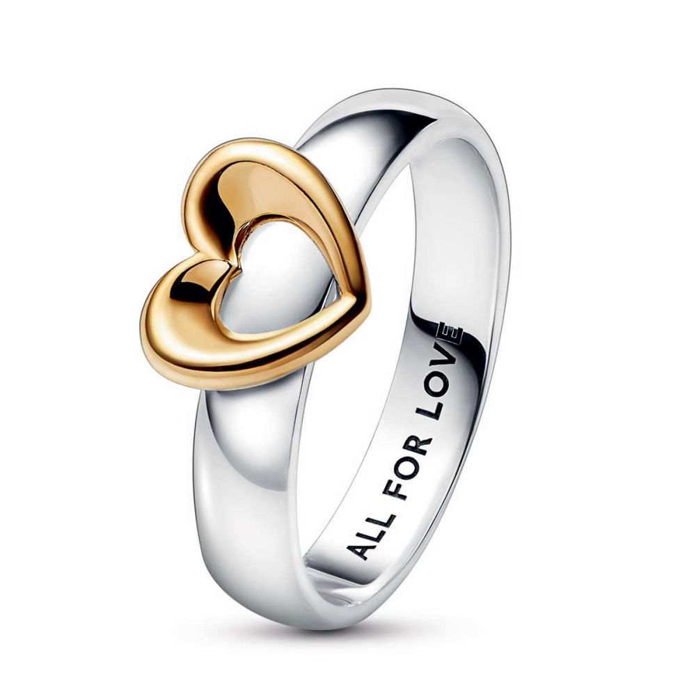Pandora Radiant Two-tone Sliding Heart Ring: Precious Accents,