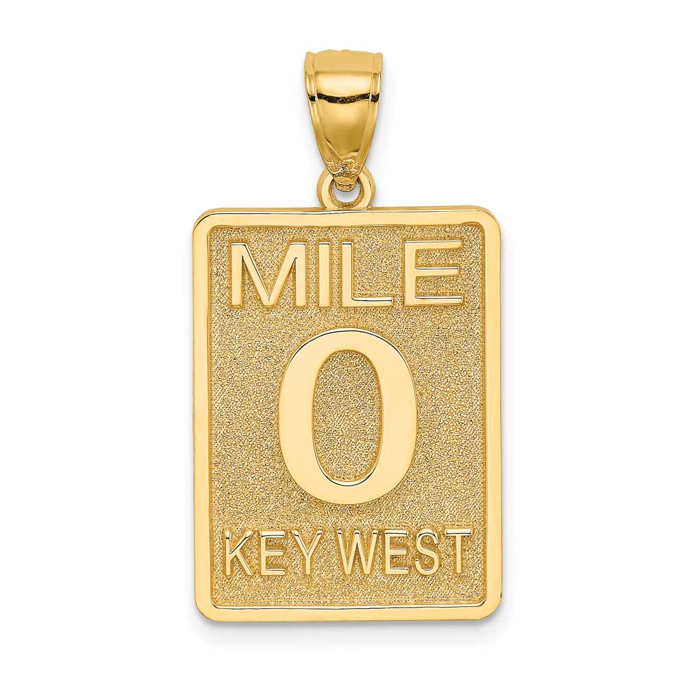 14K Gold Mile Marker 0 / KEY WEST Charm: Precious Accents, Ltd.