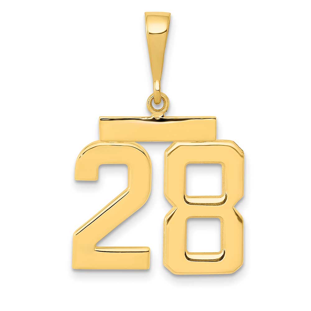 14K Gold Medium Polished Number 28 Charm: Precious Accents, Ltd.
