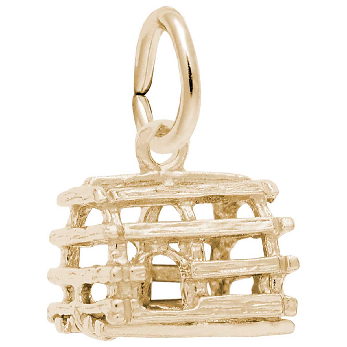 10K Yellow Gold Rembrandt Charms Lobster Trap Charm with Lobster Clasp 