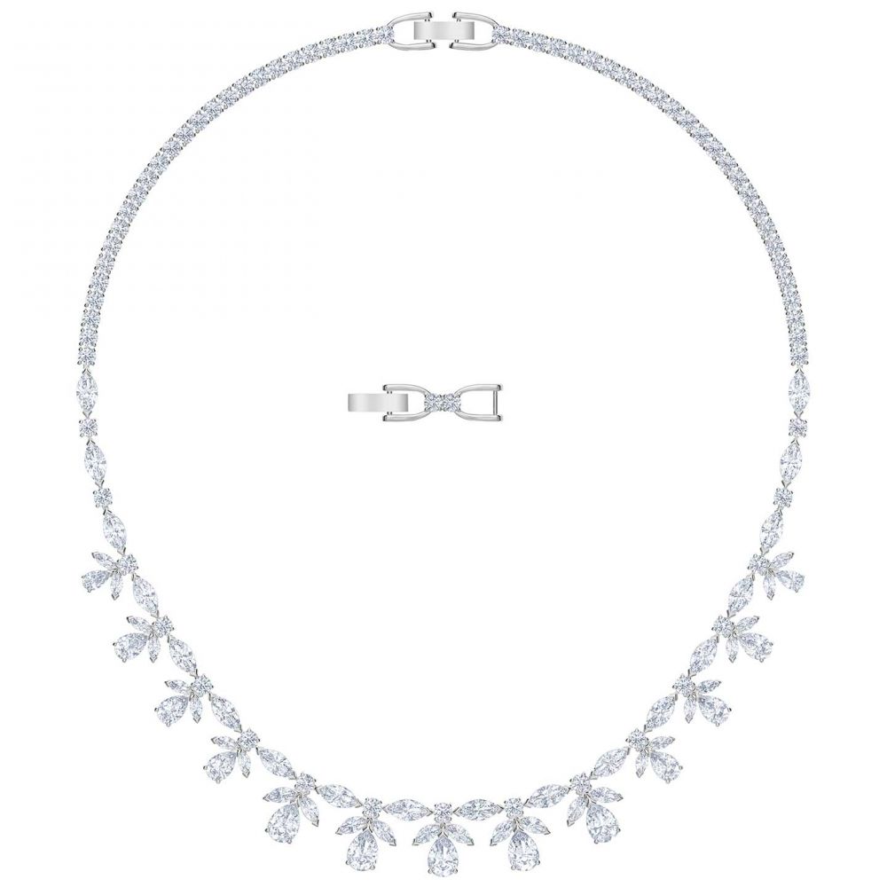 Swarovski Palace Necklace, White, Rhodium plated