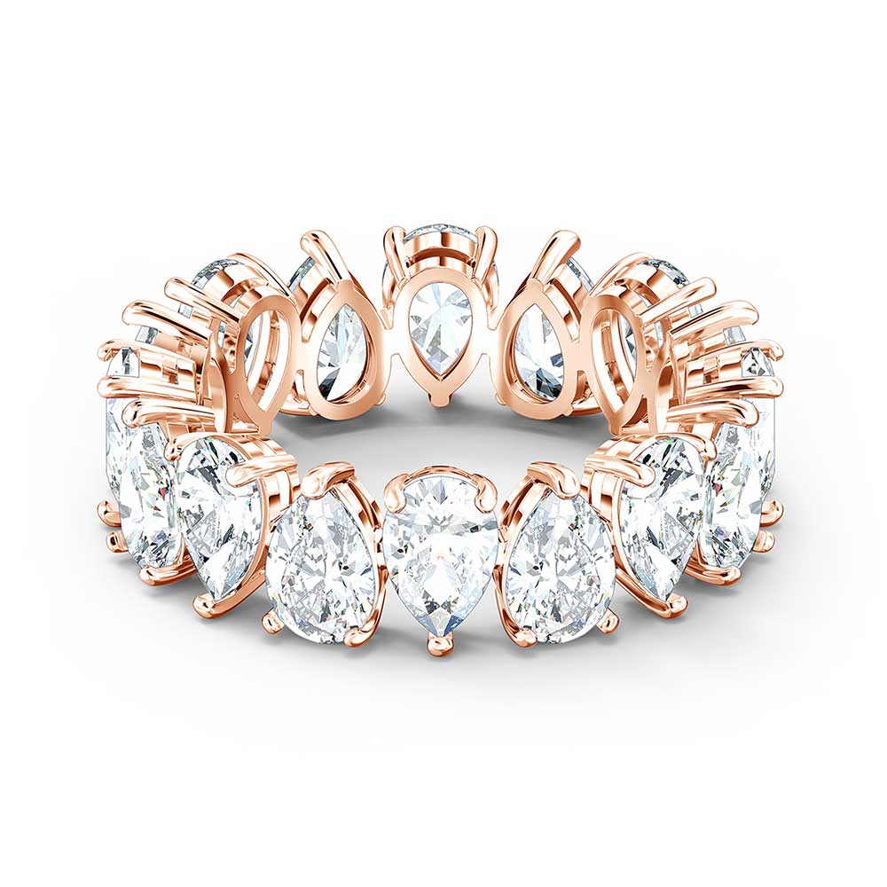Swarovski Vittore Pear Ring, Rose-gold tone plated: Accents,