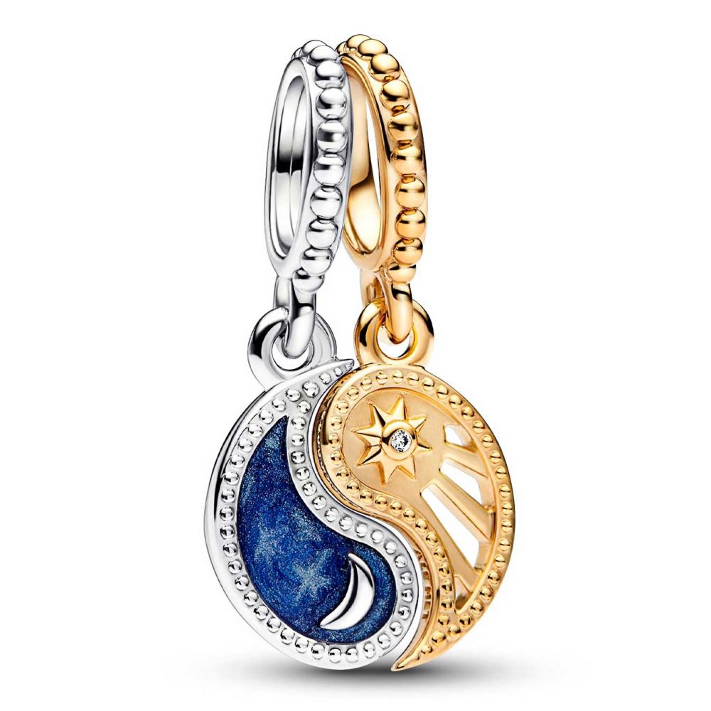 Pandora Two-tone Splittable Sun & Moon Dangle Charm: Precious