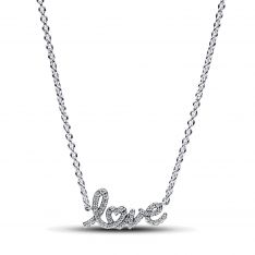 Pandora Sparkling Handwritten Love Collier Necklace