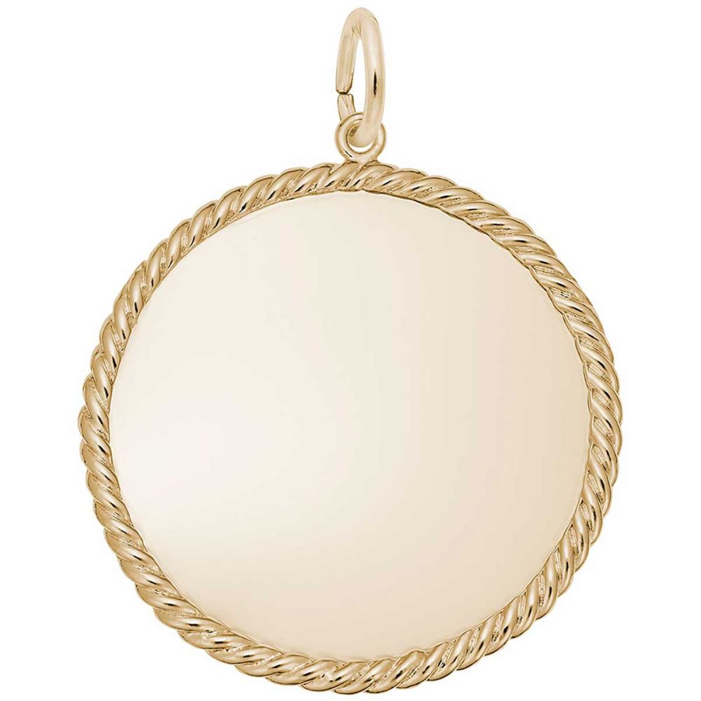 Rembrandt Charms Disc Charm with Lobster Clasp 10K Yellow Gold