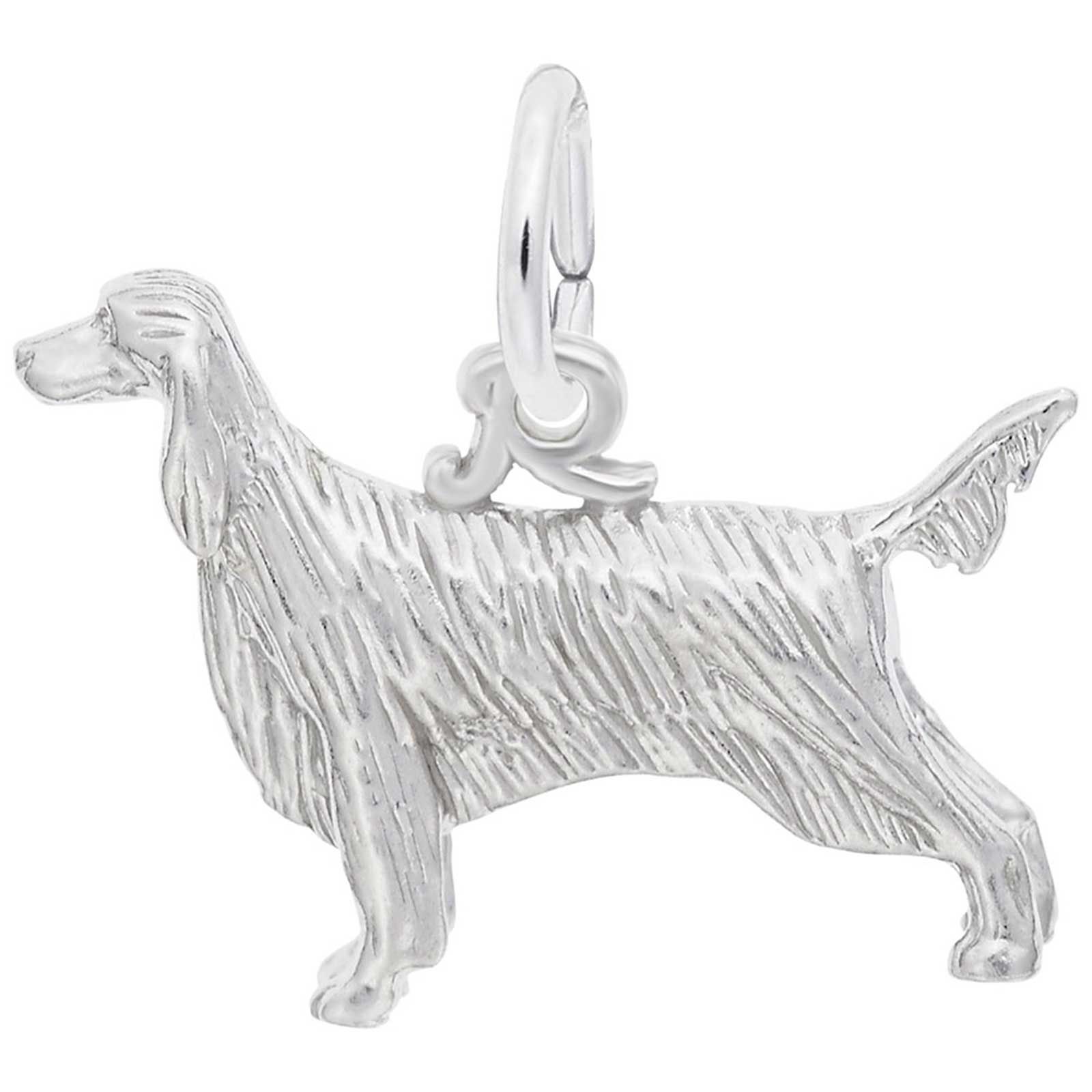 STERLING SILVER IRISH SETTER DOG CHARM WITH BOX CHAIN NECKLACE