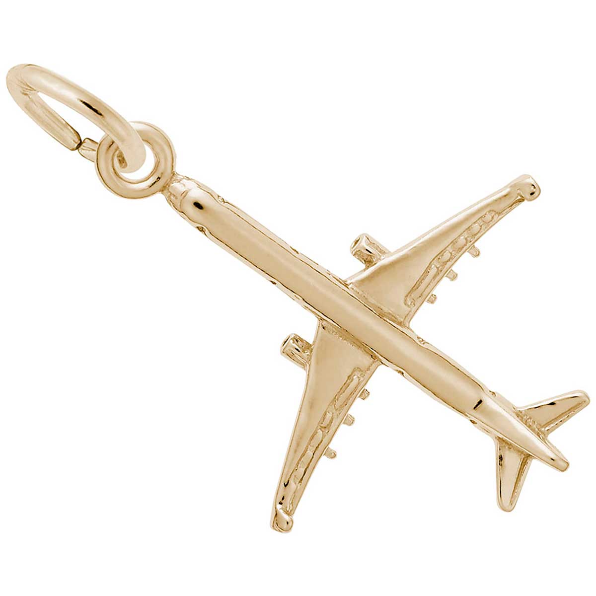 Rembrandt Airplane Charm, 14K Yellow Gold