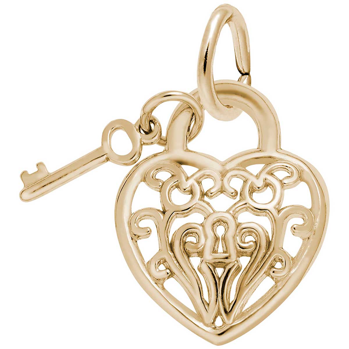 Rembrandt Charms Disc Charm with Lobster Clasp 10K Yellow Gold