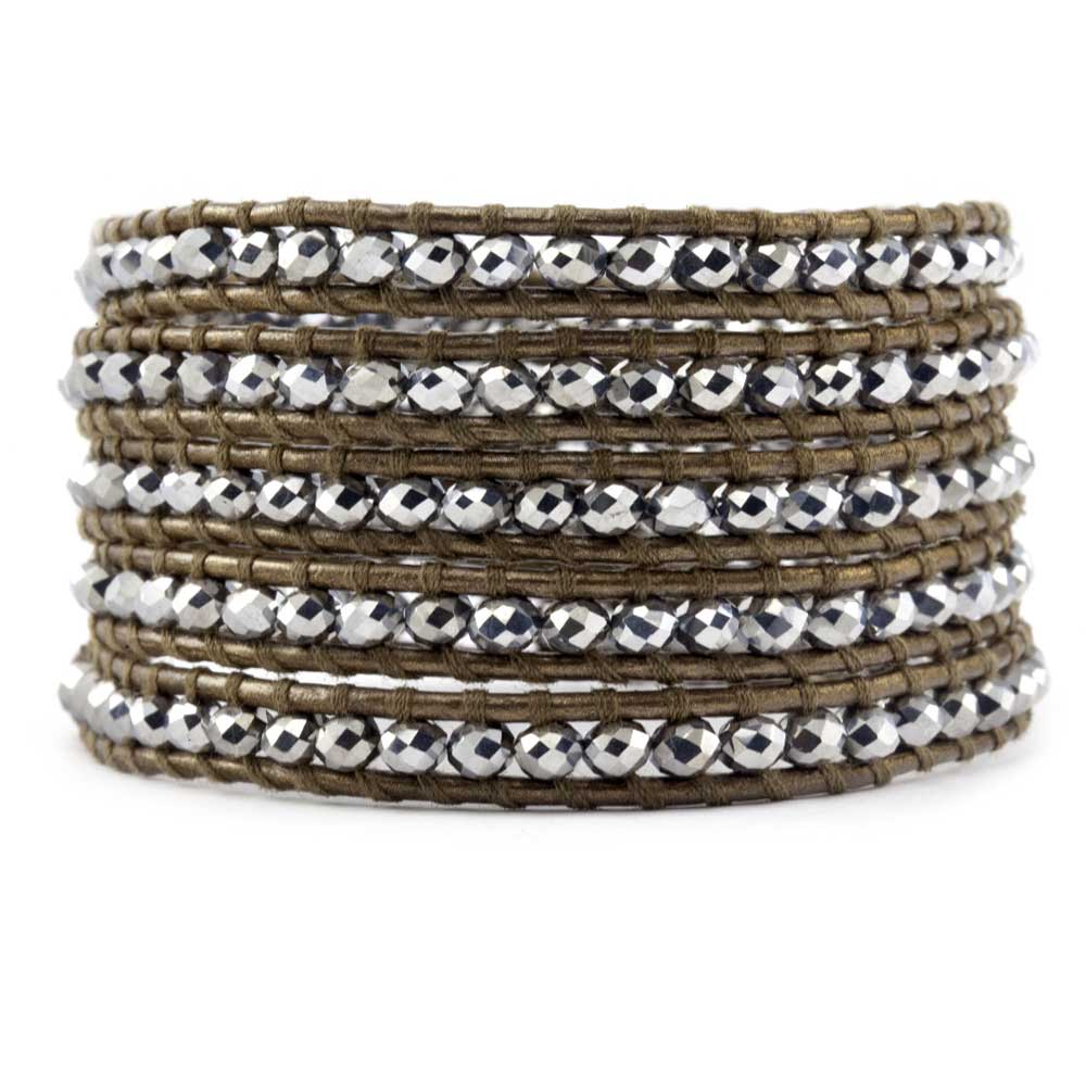 Chan Luu Coated Silver Crystal Wrap Bracelet on Kansa Leather: Precious ...