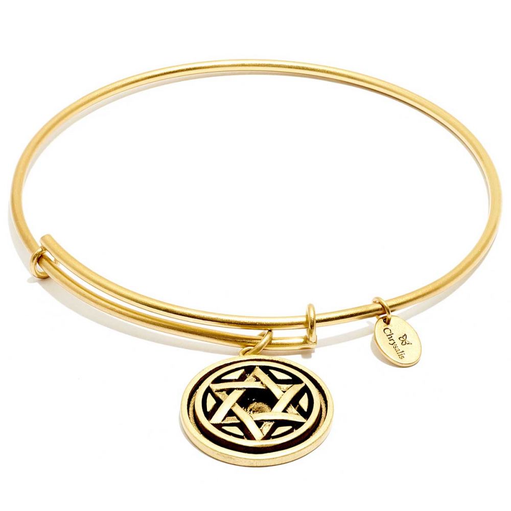 Gold tone expandable Star of David bracelet