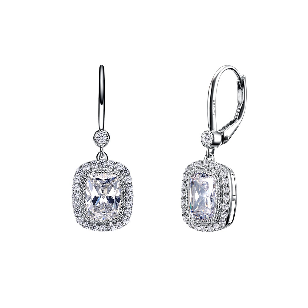 Lafonn Heritage Platinum-Plated Simulated Diamond Earrings (4.46 CTTW ...