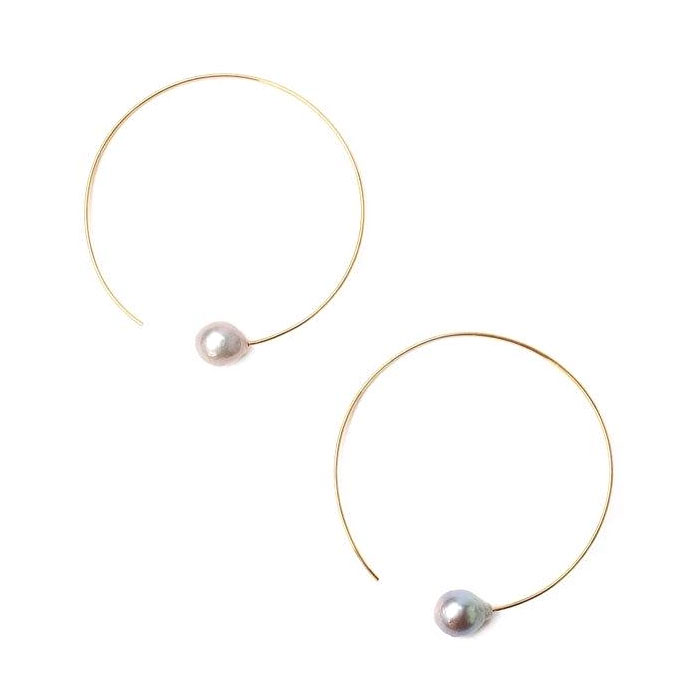 Chan Luu Grey Pearl Halo Hoop Earrings: Precious Accents, Ltd.