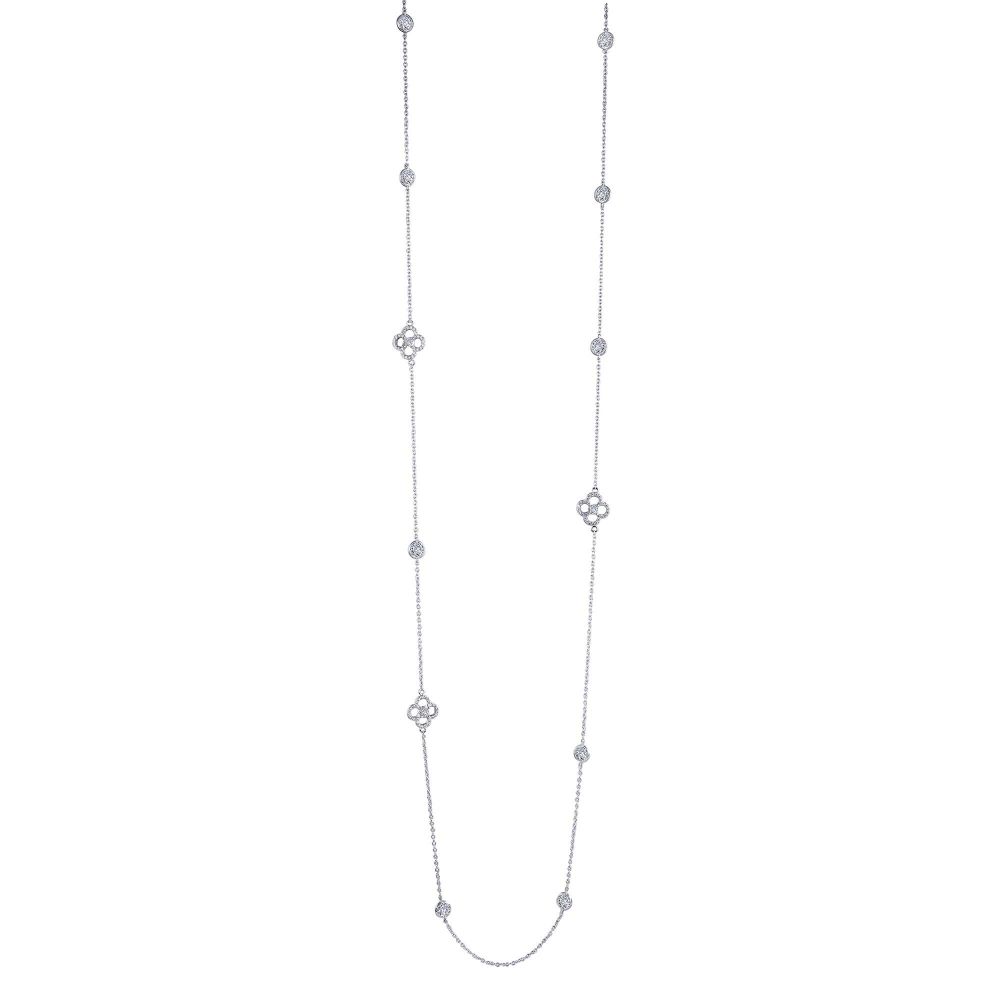 Lafonn Classic Platinum-Plated Simulated Diamond Necklace (6.33 CTTW)