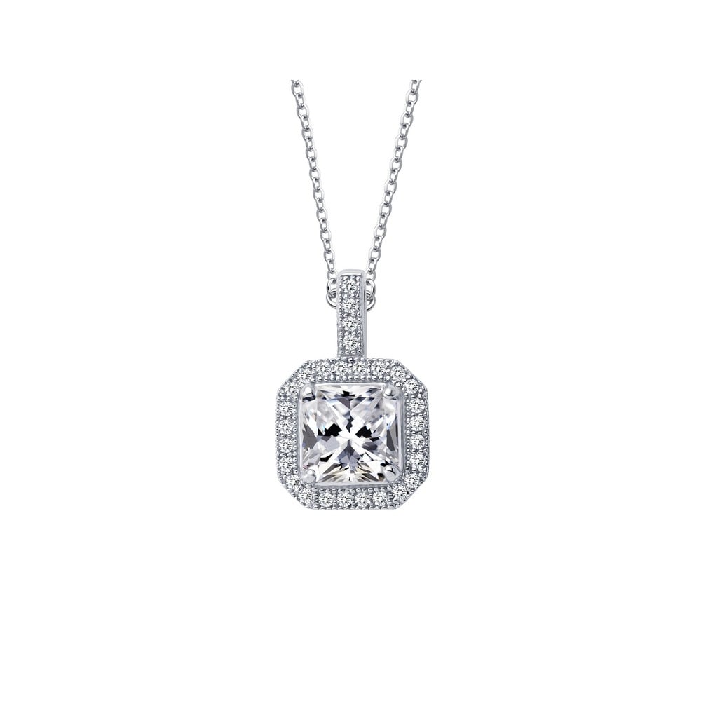 Lafonn Classic Platinum-Plated Simulated Diamond Necklace (1.52 CTTW ...