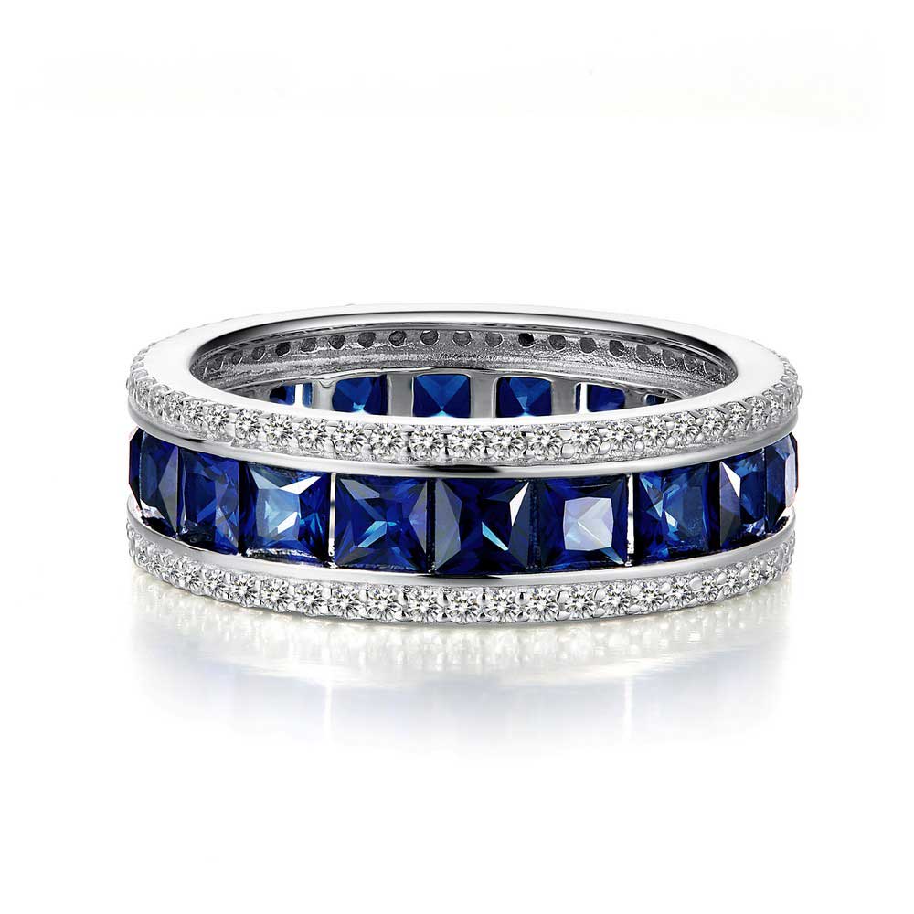 Lafonn Classic Platinum-Plated Simulated Diamond and Synthetic Sapphire ...