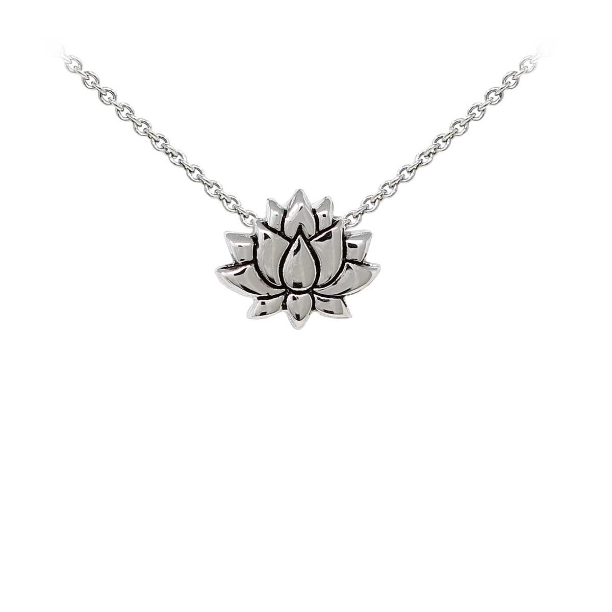Wind & Fire Lotus Flower Dainty Necklace: Precious Accents, Ltd.