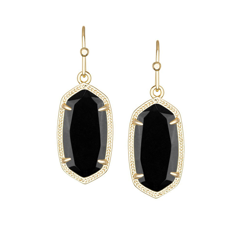 Kendra Scott Dani Gold Earrings in Black: Precious Accents, Ltd.