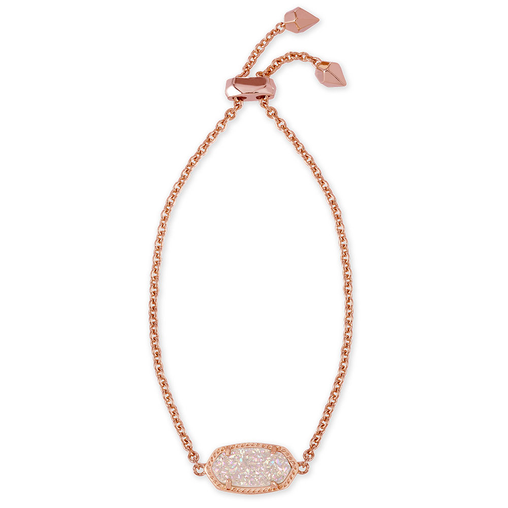 Kendra Scott Elaina Rose Gold Adjustable Chain Bracelet in Iridescent ...